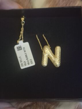Zoe Belle Gold Pavé 'N' Initial Necklace